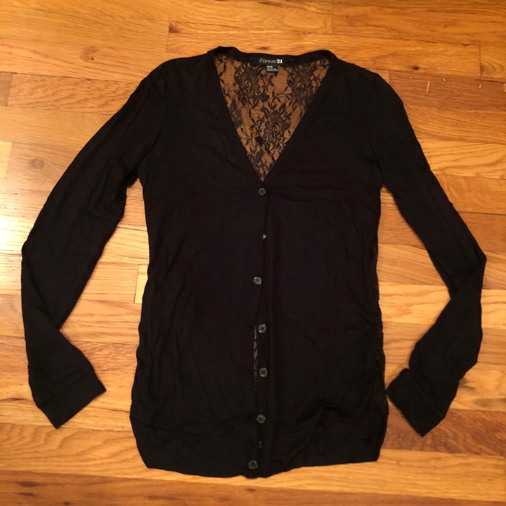F21 Lace Back Cardigan